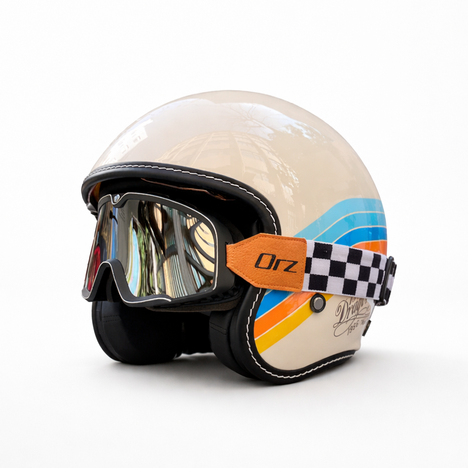Casco de motocicleta retro abierto premium – Aprobado por DOT y ECE - Meowbutter