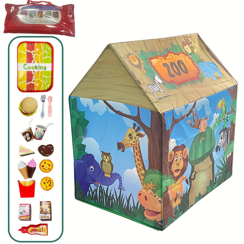 Dětský stan Safari Jungle - design s motivem zvířat - dětský vnitřní domeček | meowbutter
