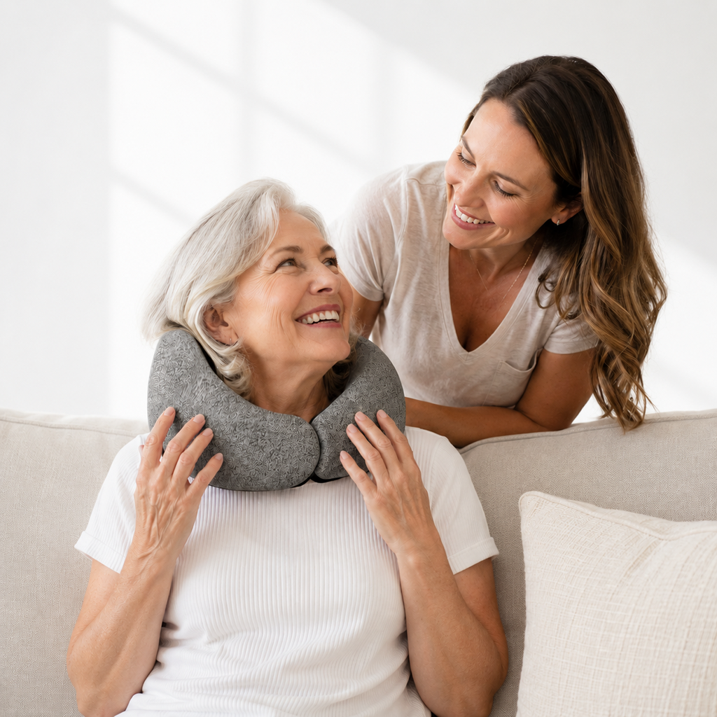 Wearable EMS Heated Neck Pillow for Tension Relief, Posture Support, and Daily Comfort
