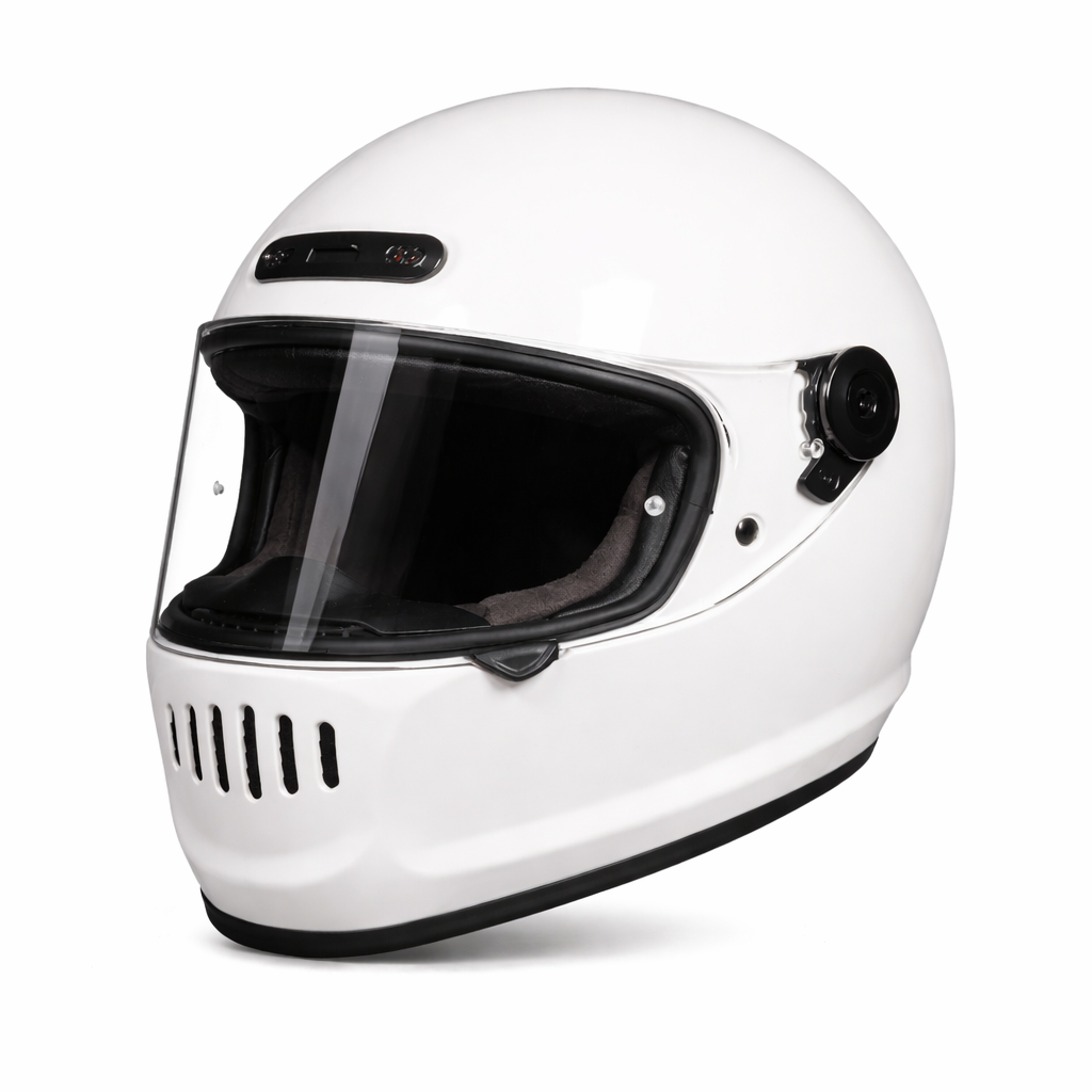 Capacete de Motociclista Retro de Cara Inteira ORZ Design Clássico - Meowbutter