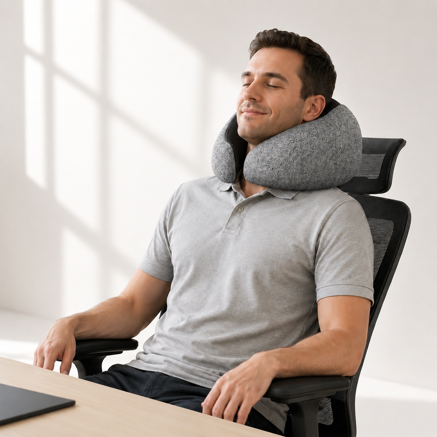 Wearable EMS Heated Neck Pillow for Tension Relief, Posture Support, and Daily Comfort