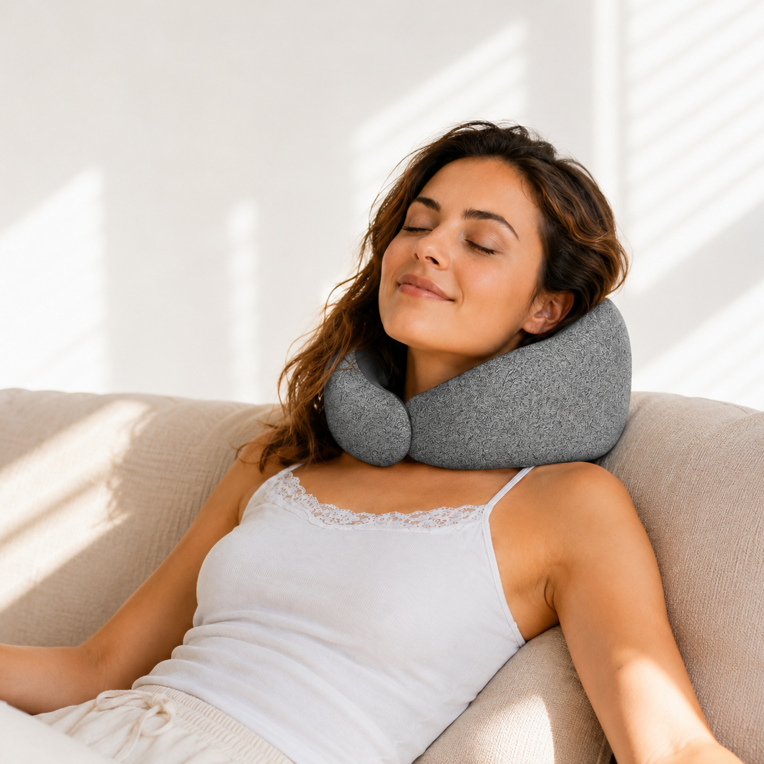 Wearable EMS Heated Neck Pillow for Tension Relief, Posture Support, and Daily Comfort