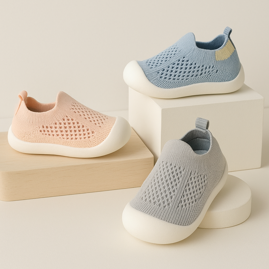 Lightweight Kids Sneakers — Breathable Mesh Upper, Non-Slip Sole