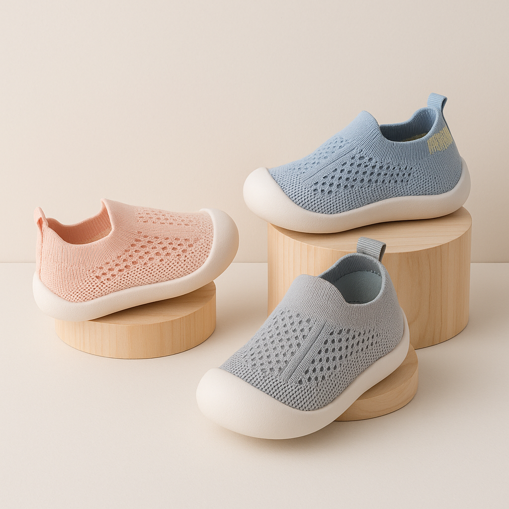 Lightweight Kids Sneakers — Breathable Mesh Upper, Non-Slip Sole