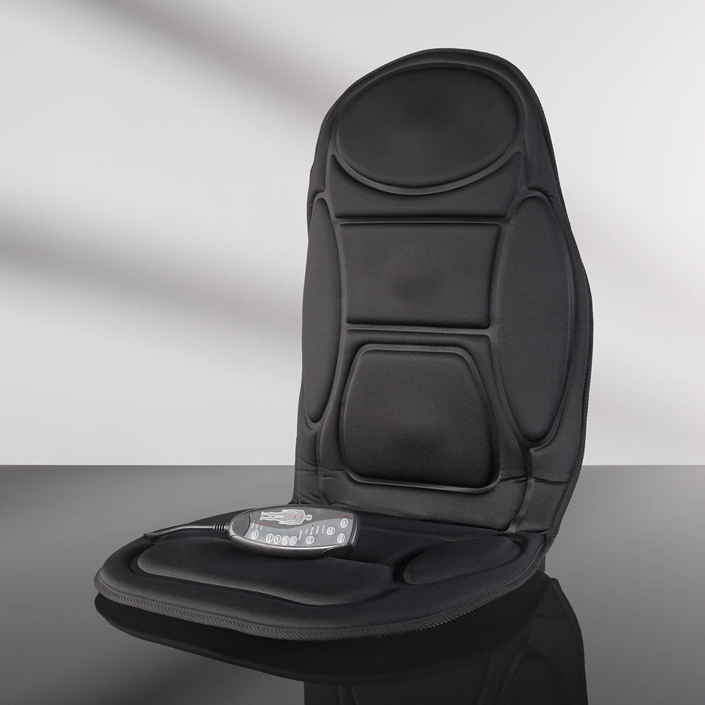 Car Massage Seat Cushion — Heated Multi-Zone Lumbar and Back Support