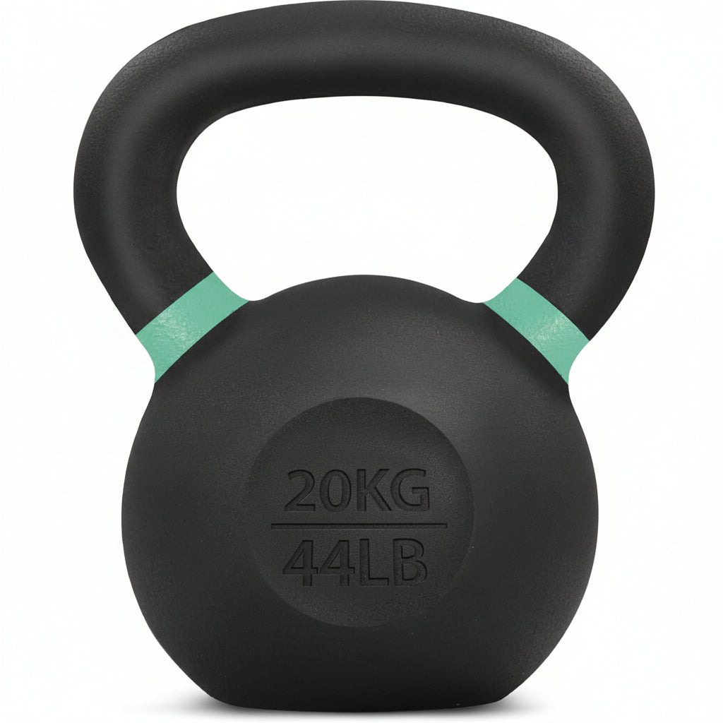 Kettlebell i støbejern — solid konstruktion i ét stykke, pulverlakeret overflade
