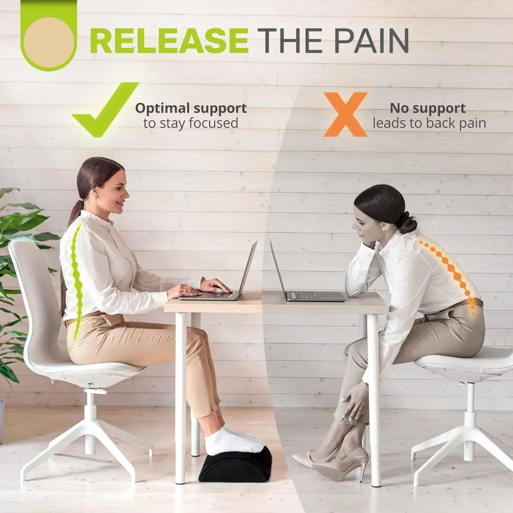 Foot Rest For Desk Use With Plush Velvet Cover