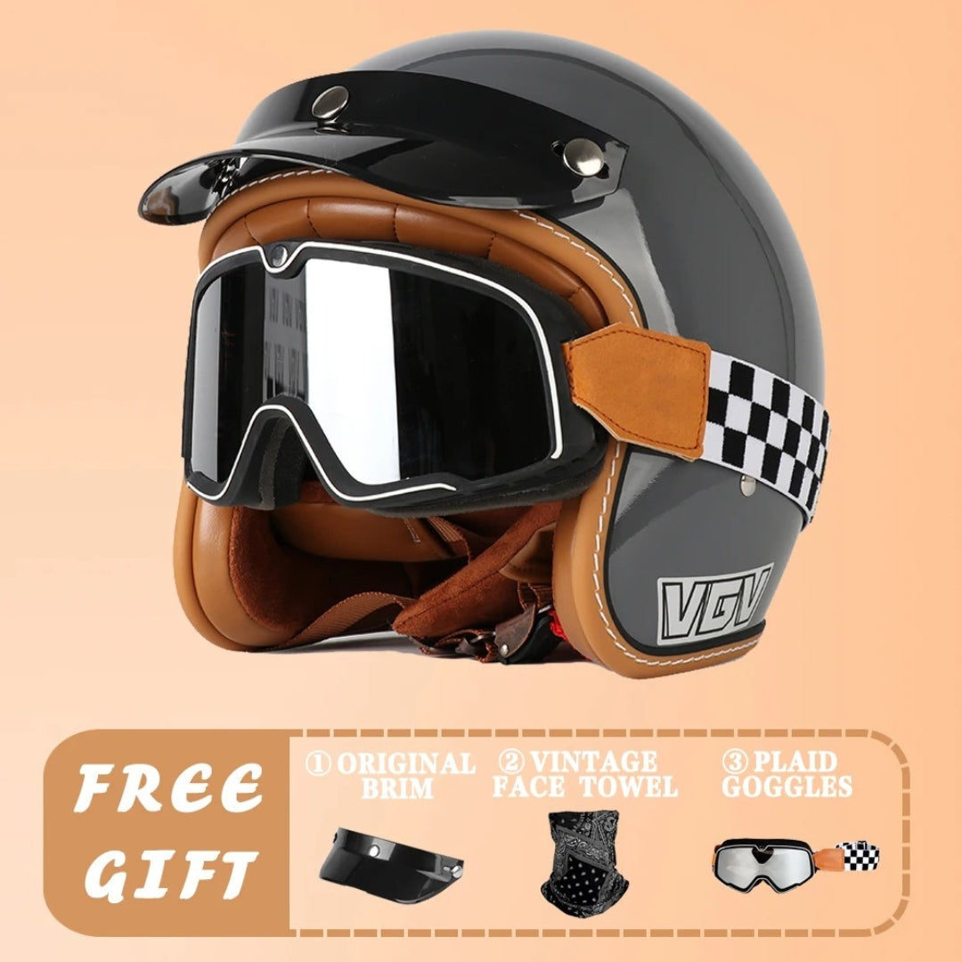Casco Aperto EchoRetro Classic – Omologato DOT/ECE | meowbutter
