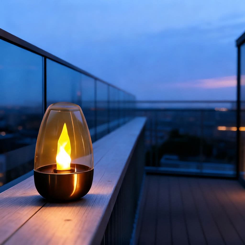 Solar LED Stainless Steel Candle Light with Simulated Flame | meowbutter