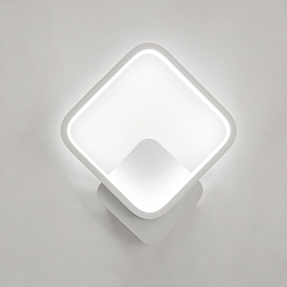 Moderne quadratische LED-Wandleuchte – Metallgehäuse, gehärtetes Acryl, 14W, 25x29cm