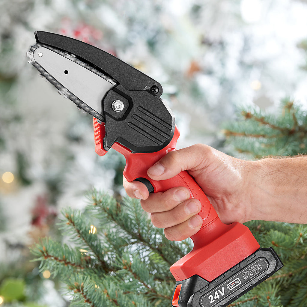 Compact Electric Mini Chainsaw — 550W Motor, 24V Battery, 1.5kg Weight
