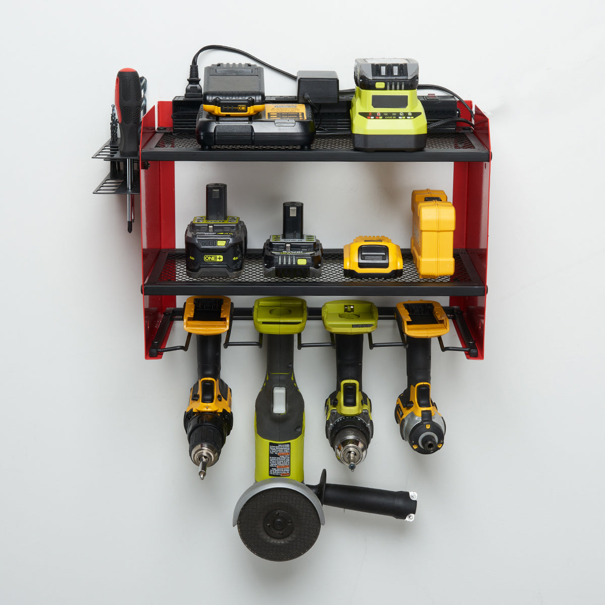 Wall-Mounted Tool Organizer — 8-Outlet Power Station, Storage Shelf, 6-Foot Cable