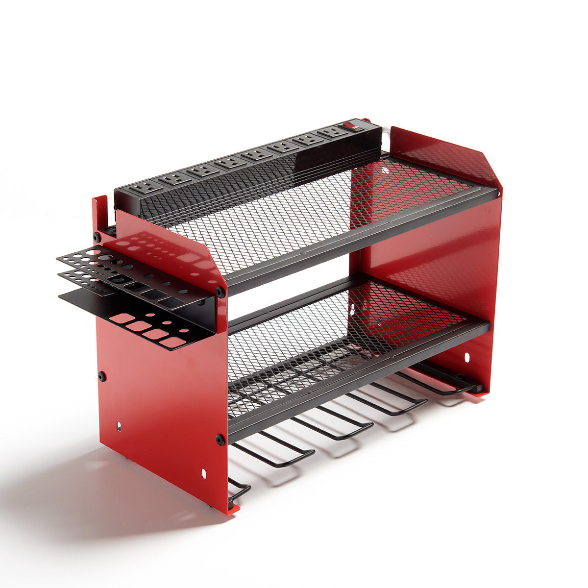 Wall-Mounted Tool Organizer — 8-Outlet Power Station, Storage Shelf, 6-Foot Cable