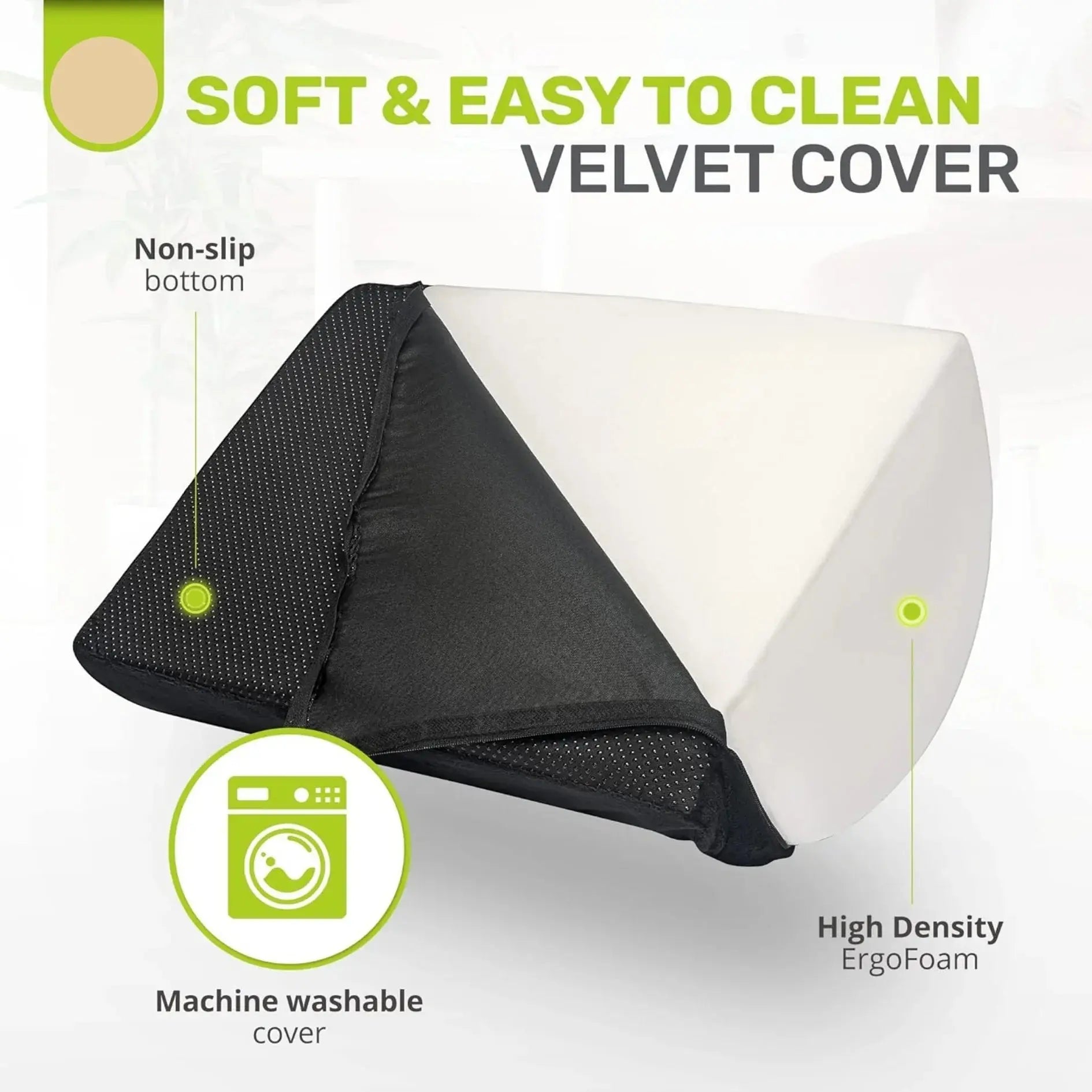 Foot Rest For Desk Use With Plush Velvet Cover