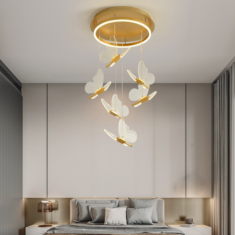 Maribel 3D Butterfly Spiral Chandelier in Iron and Acrylic | Orntli