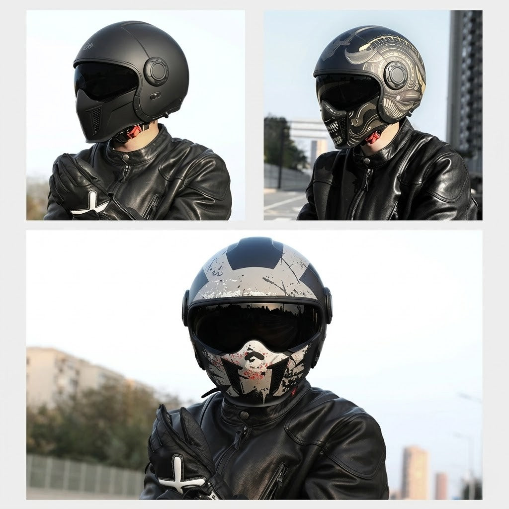 Casco modular vintage integral – Doble visor | Aprobado por DOT y ECE - Meowbutter