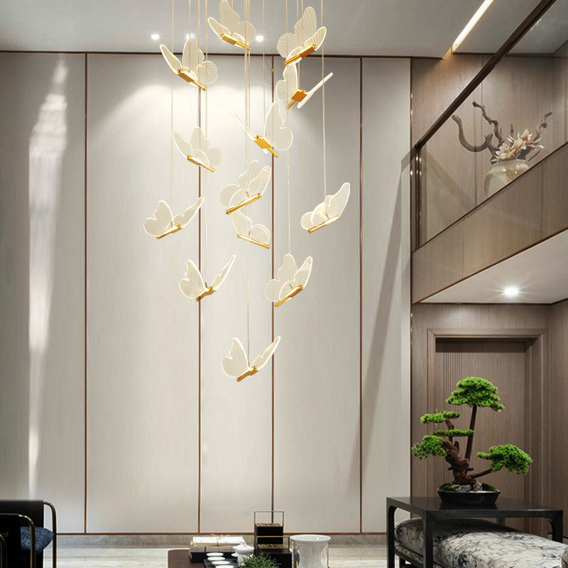 Maribel 3D Butterfly Spiral Chandelier in Iron and Acrylic | Orntli
