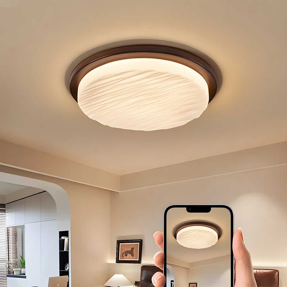 Lampa sufitowa LED w stylu art déco — żelazna rama, panel z akrylu o wysokiej przejrzystości