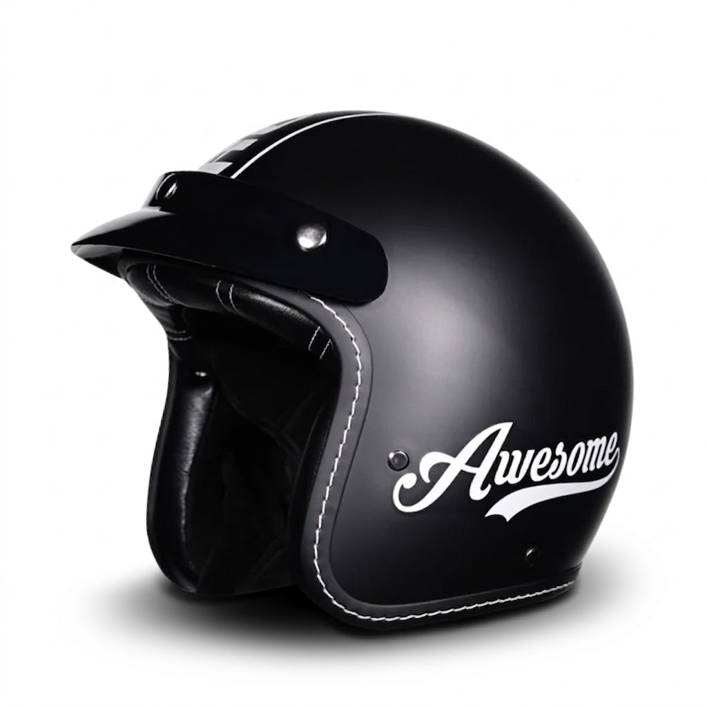Vintage Open Face Motorcycle Helmet – All-Season Comfort & Protection - Meowbutter