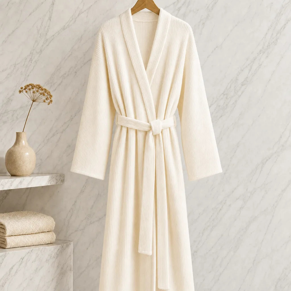 Lounge Robe In Fleece Fabric For Cozy Home Comfort