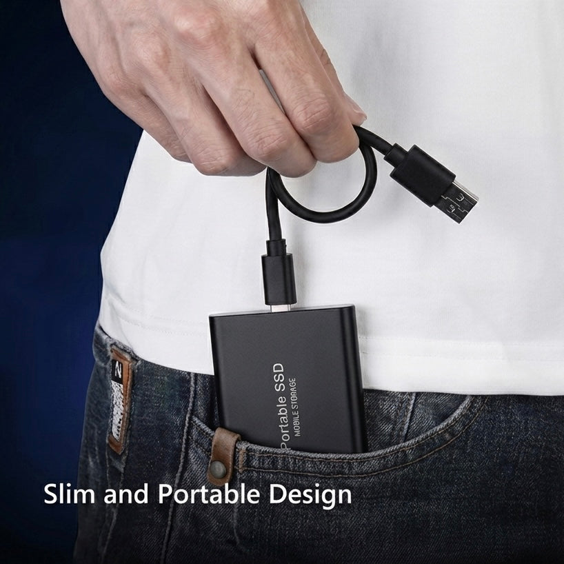 ポータブルSSD - 2TB - 1050 MB/s - USB-C＆USB 3.1 - プラグアンドプレイ - ブラック、ブルー、レッド | meowbutter