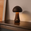 MiraGlow | Wooden Mushroom LED Night Light With Touch Switch | Ambient Mood Lighting | Child-Friendly Lamp