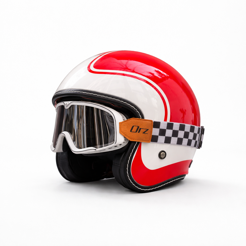 Casco de motocicleta retro abierto premium – Aprobado por DOT y ECE - Meowbutter