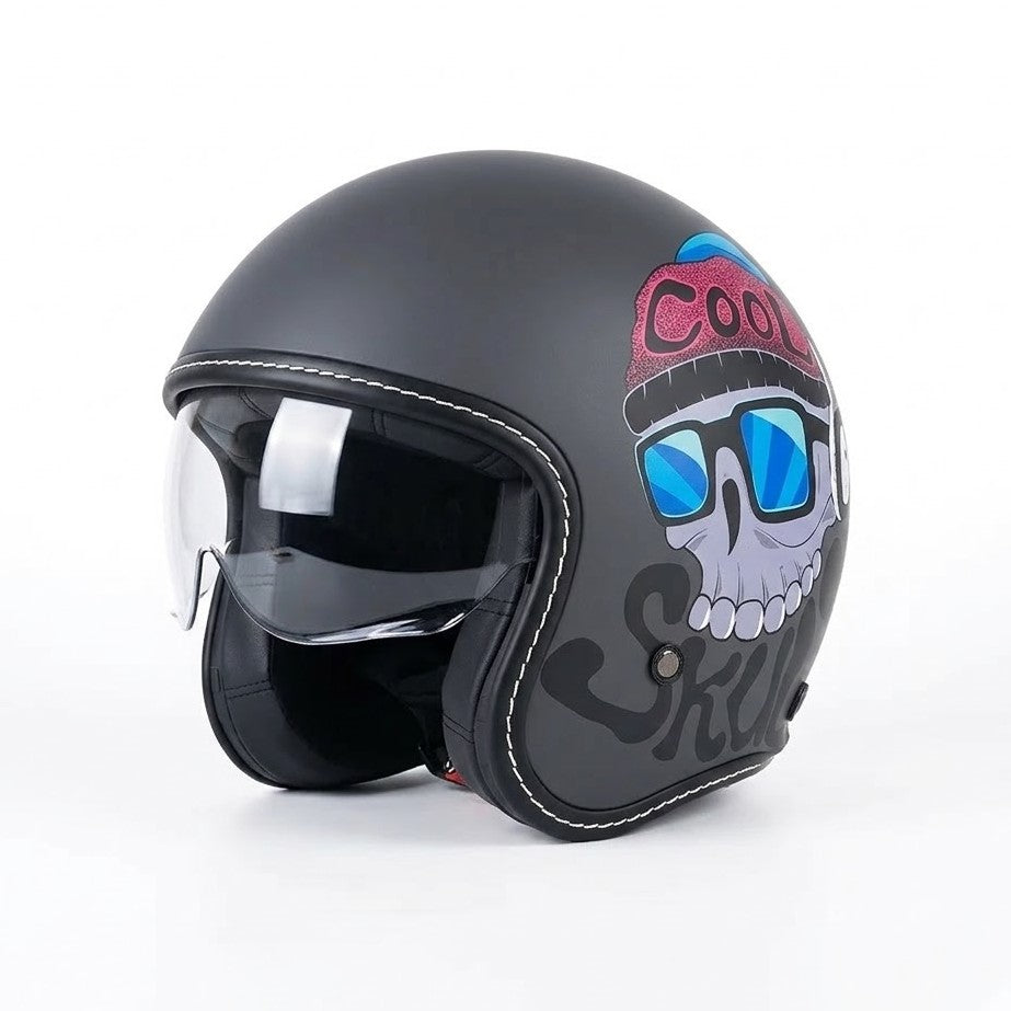 Casco de motocicleta retro abierto premium – Aprobado por DOT y ECE - Meowbutter
