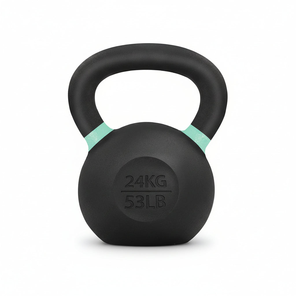 Kettlebell i støbejern — solid konstruktion i ét stykke, pulverlakeret overflade
