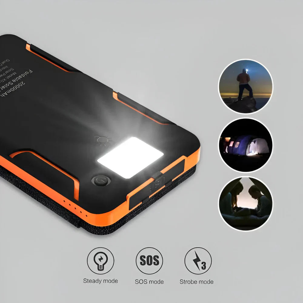 Caricatore Solare Portatile Power Bank con Pannello Pieghevole | Meowbutter