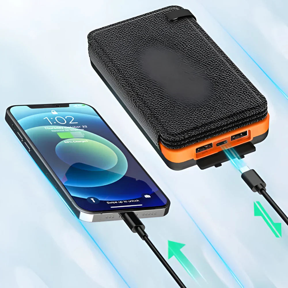 Caricatore Solare Portatile Power Bank con Pannello Pieghevole | Meowbutter