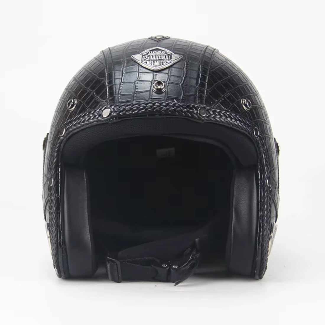 Casco Abierto de Cuero Vintage Premium - Aprobado por DOT y ECE - Meowbutter