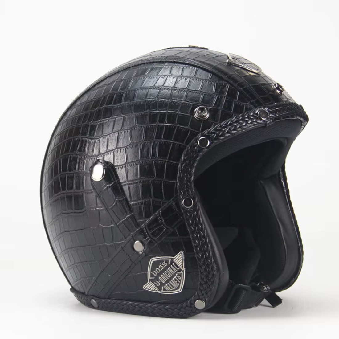 Casco Abierto de Cuero Vintage Premium - Aprobado por DOT y ECE - Meowbutter
