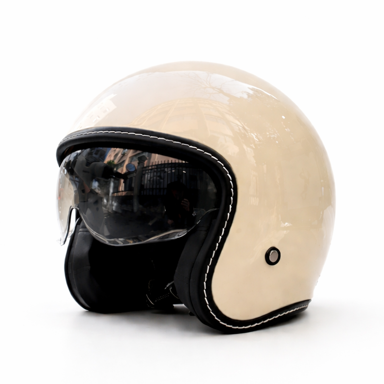 Casco de motocicleta retro abierto premium – Aprobado por DOT y ECE - Meowbutter