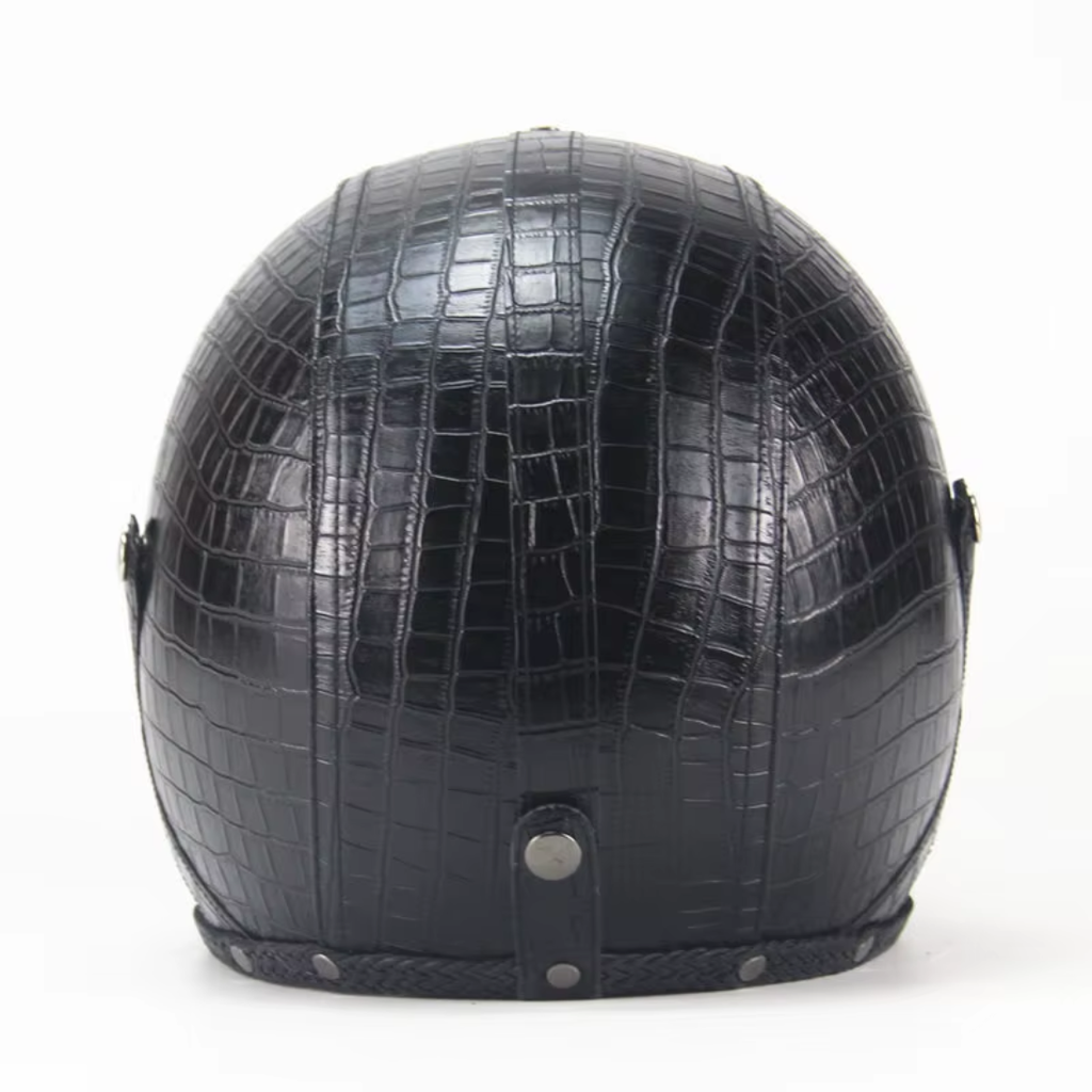 Casco Abierto de Cuero Vintage Premium - Aprobado por DOT y ECE - Meowbutter