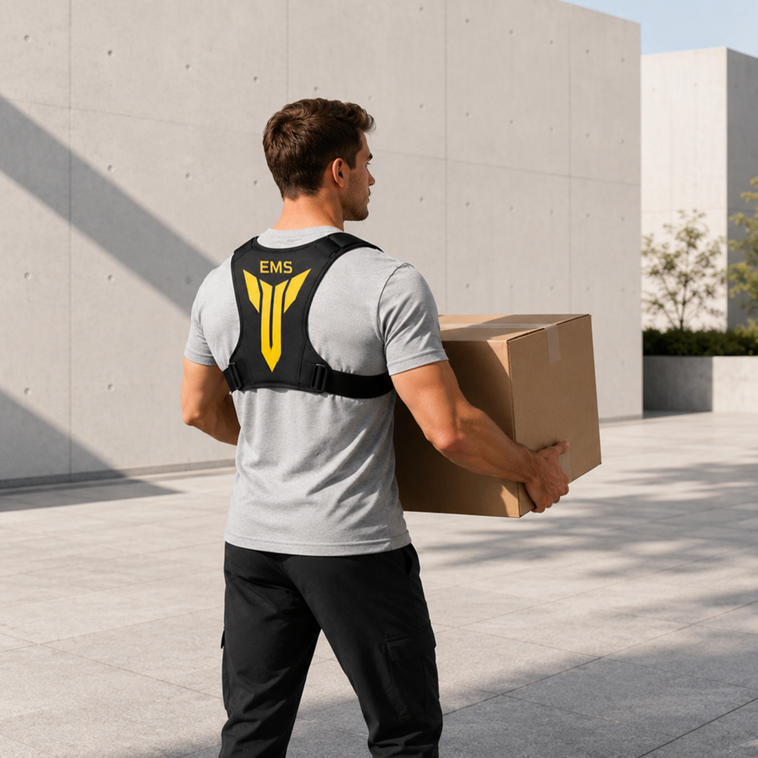 Wearable EMS Back Belt for Muscle Tension, Posture Support, and a Stronger-Looking Back