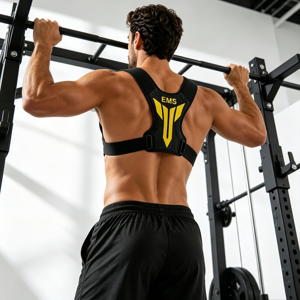 Wearable EMS Back Belt for Muscle Tension, Posture Support, and a Stronger-Looking Back