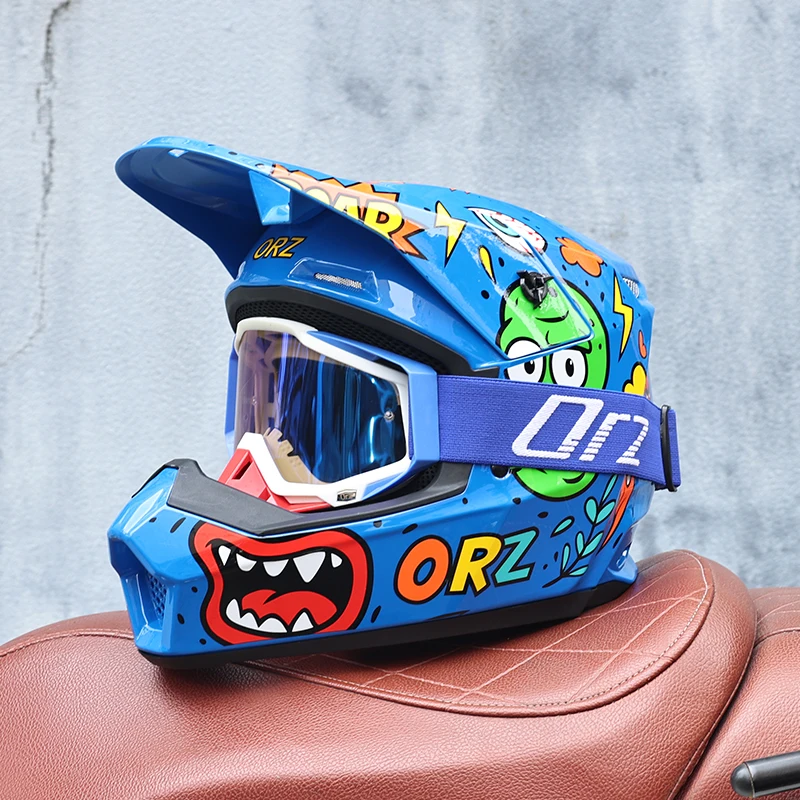 Casque intégral tout-terrain ORZ Motocross - Meowbutter