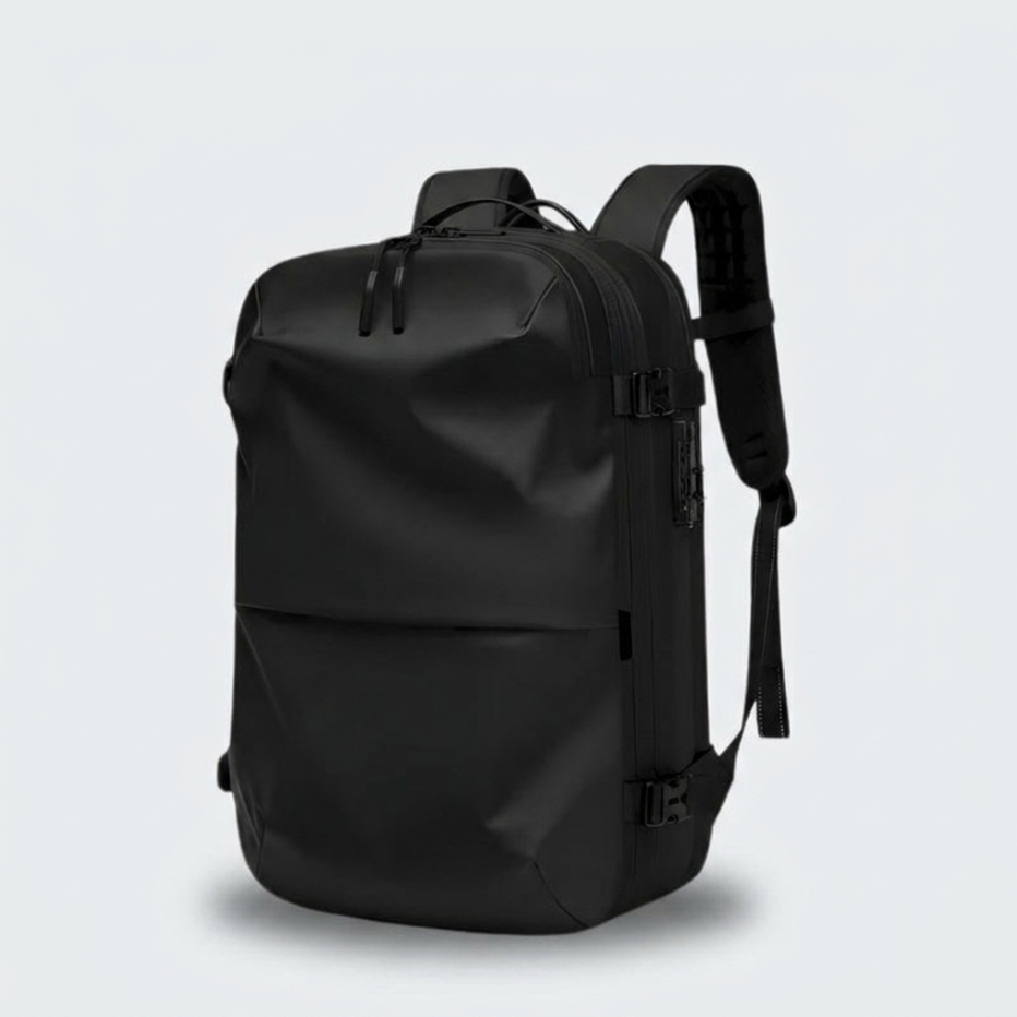 Carry-On Sized Expandable Compression Backpack With 180-Degree Opening And Shoe Compartment