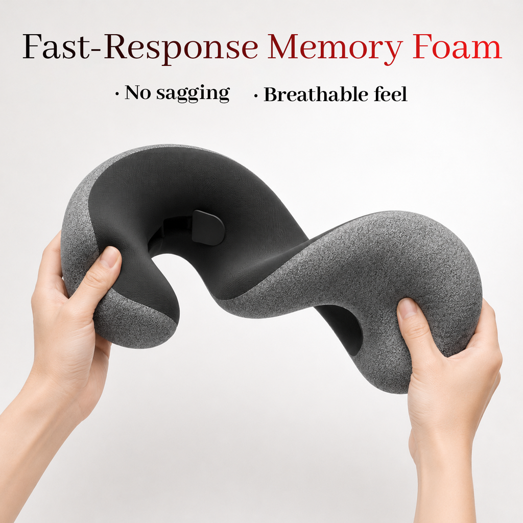 Wearable EMS Heated Neck Pillow for Tension Relief, Posture Support, and Daily Comfort