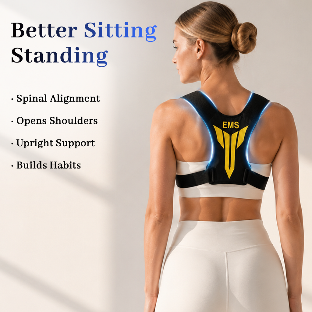 Wearable EMS Back Belt for Muscle Tension, Posture Support, and a Stronger-Looking Back