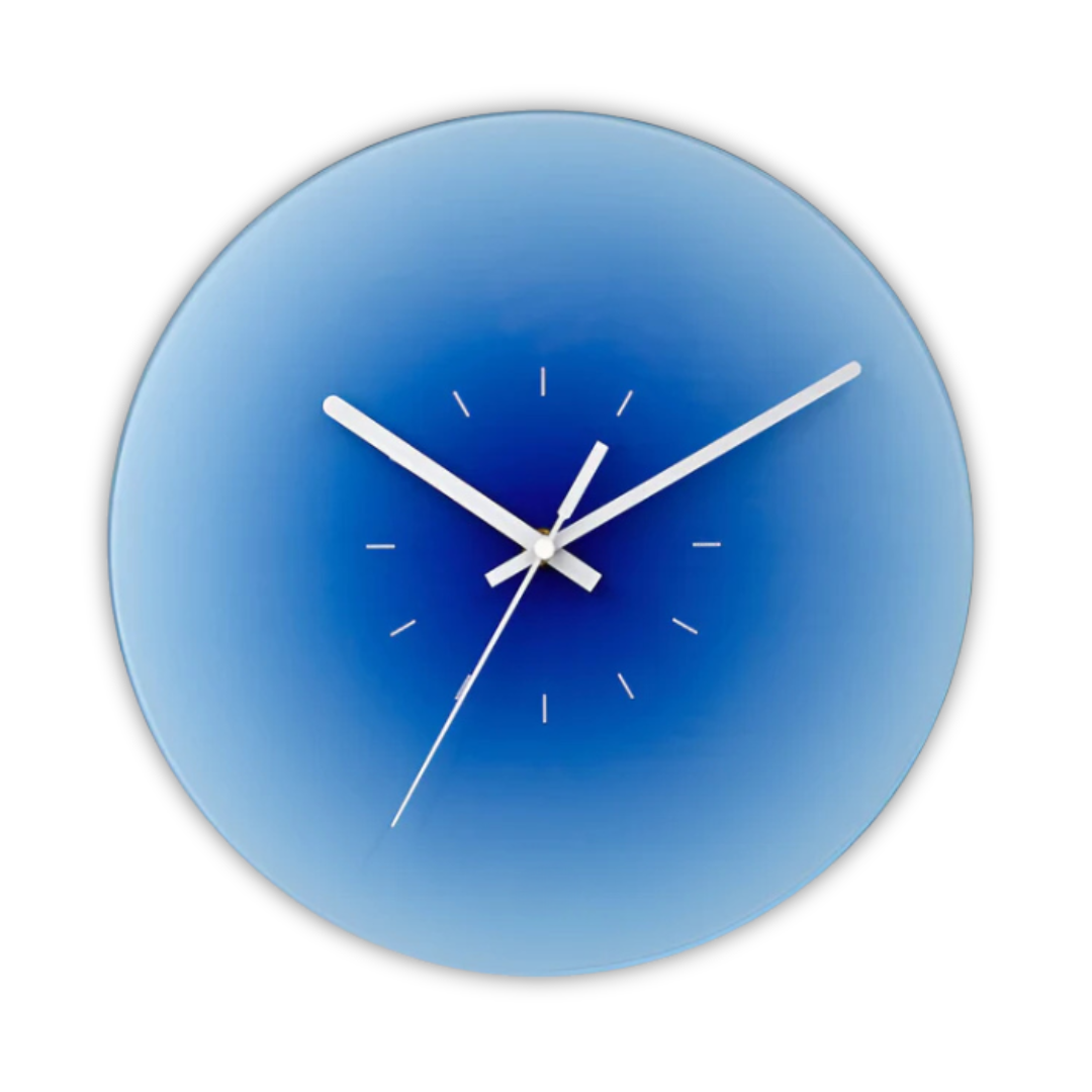 Sunset Gradient Glass Wall Clock — Silent Quartz Movement