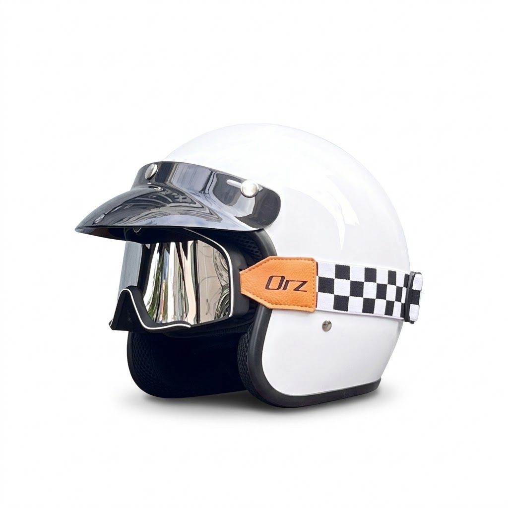 Casco Abierto Urban Retro – Protección Aprobada DOT y ECE - Meowbutter
