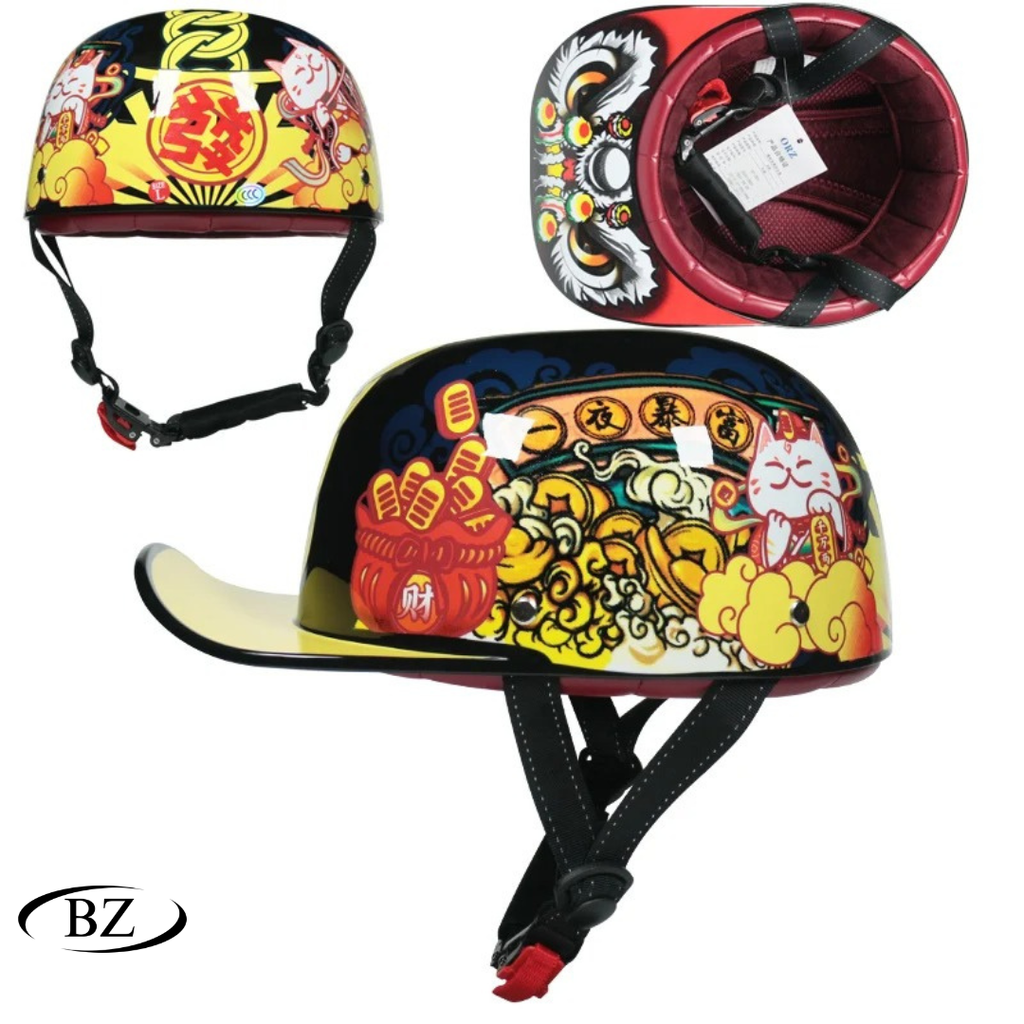 NY Motorcykel Vintage Retro Baseballkeps Hjälmar - Meowbutter