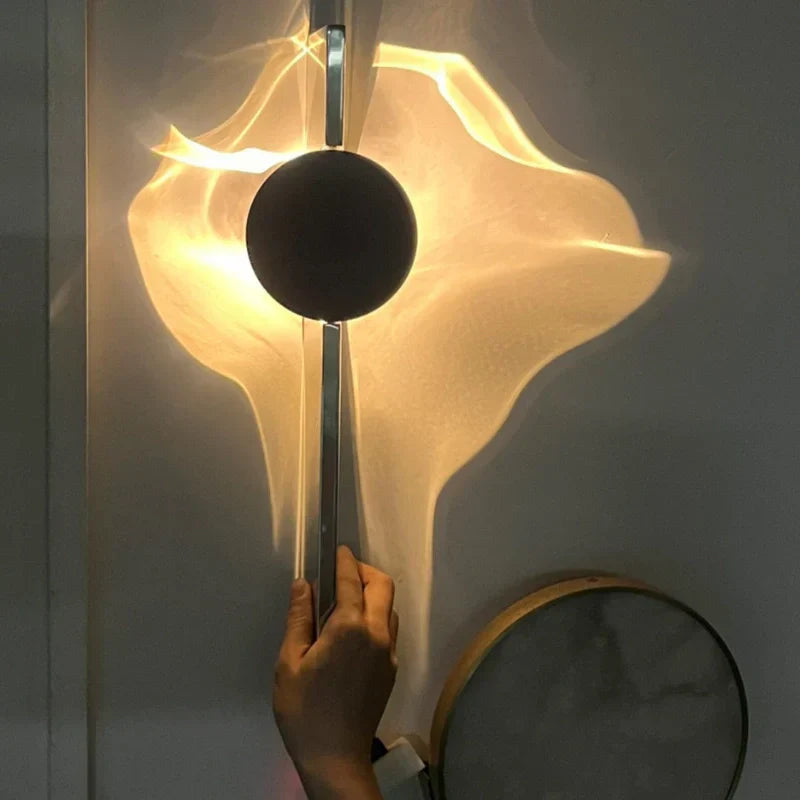 Ripple Wall Sconce With Adjustable 180 Degree Head Warm White Ambient Light