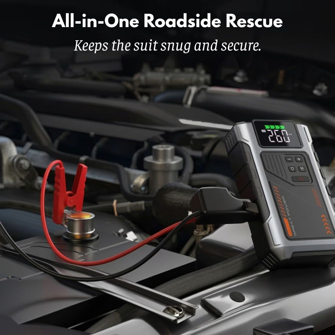 3000A Portable Jump Starter with Air Compressor – 12V Battery Booster & 150 PSI Tire Inflator | meowbutter