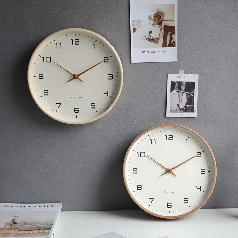 Scandinavian Wooden Wall Clock - Minimalist Design - Natural Wood Finish | meowbutter