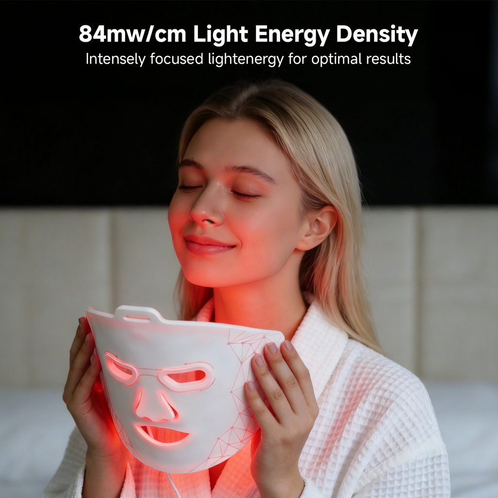 LED Face & Neck Mask for Fine Lines, Redness, and Daily Skin Renewal