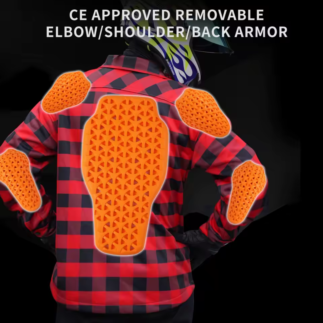 Vintage Armored Flannel Motorcycle Jacket - CE Certified Armor | meowbutter