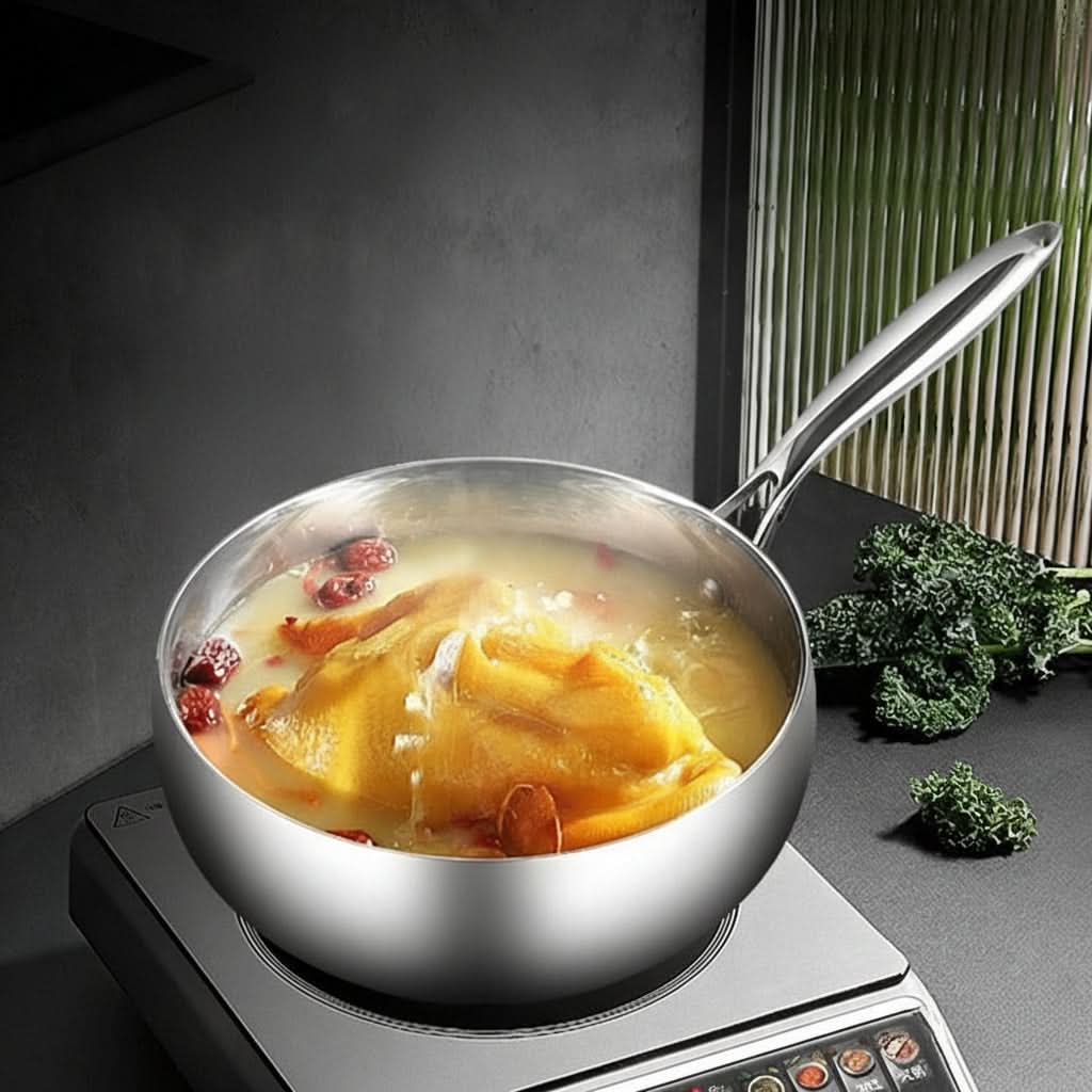 Hammered Deep Skillet for Induction & Gas Stoves | meowbutter